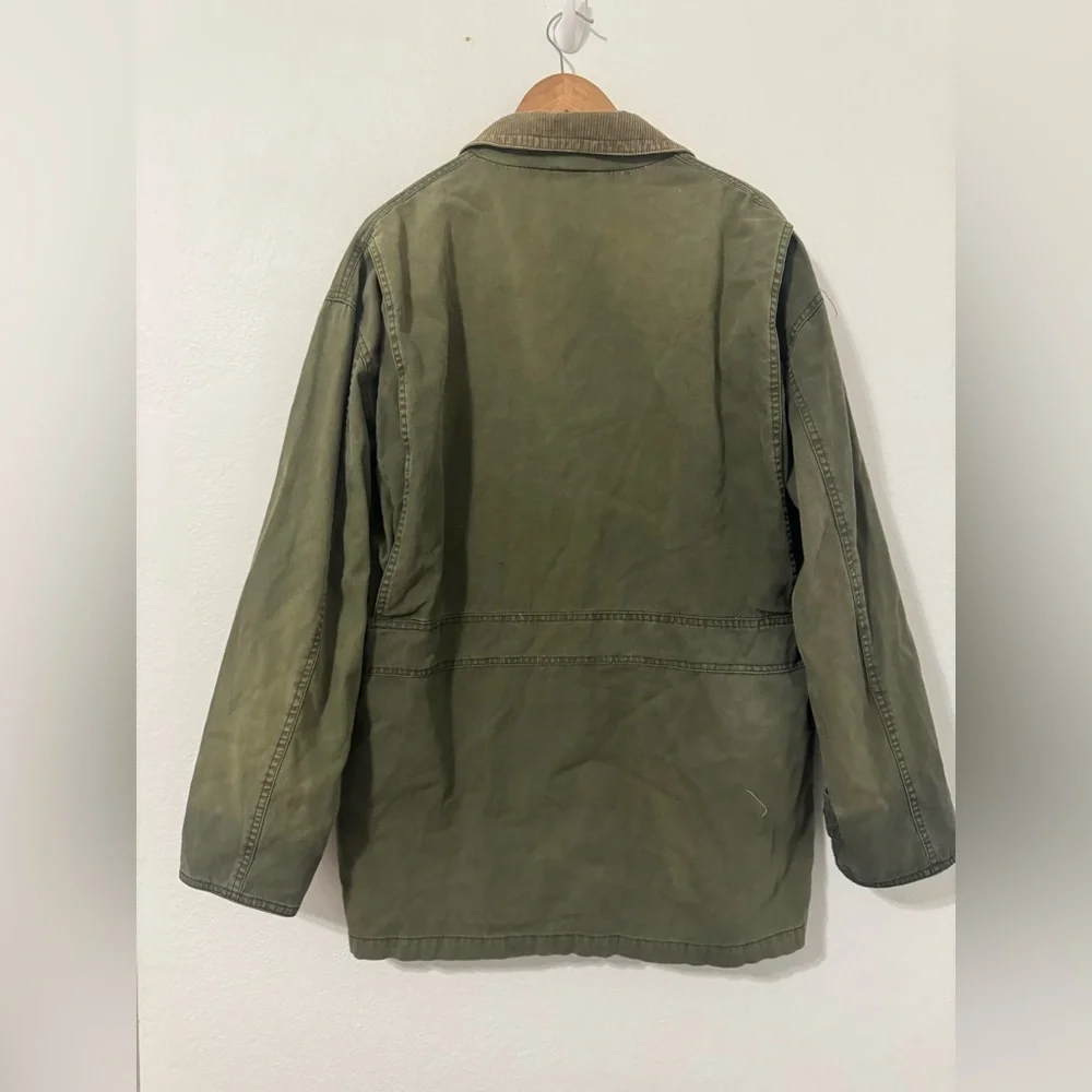 Vintage Gap Chore Field Jacket Olive Green Corduroy Cuffs Collar *NO SIZE TAG* - Picture 4 of 9
